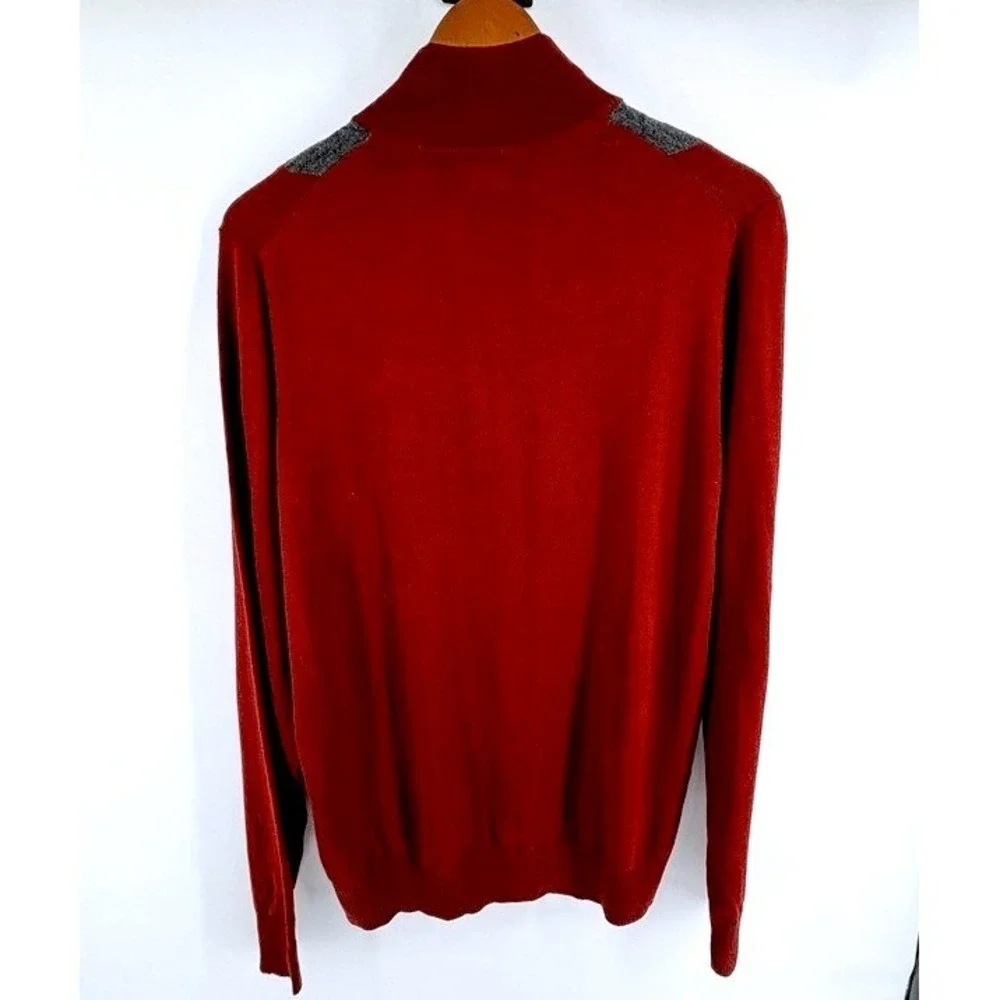 NEW Apt 9 Men's Argyle Merino Blend Sweater Big & Tall XL 1/4 Zip Mockneck